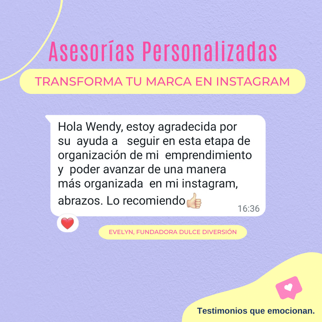 Testimonios Asesorias Transforma tu Instagram